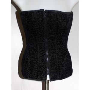 Naughty Lola Black Leopard Velvet Corset